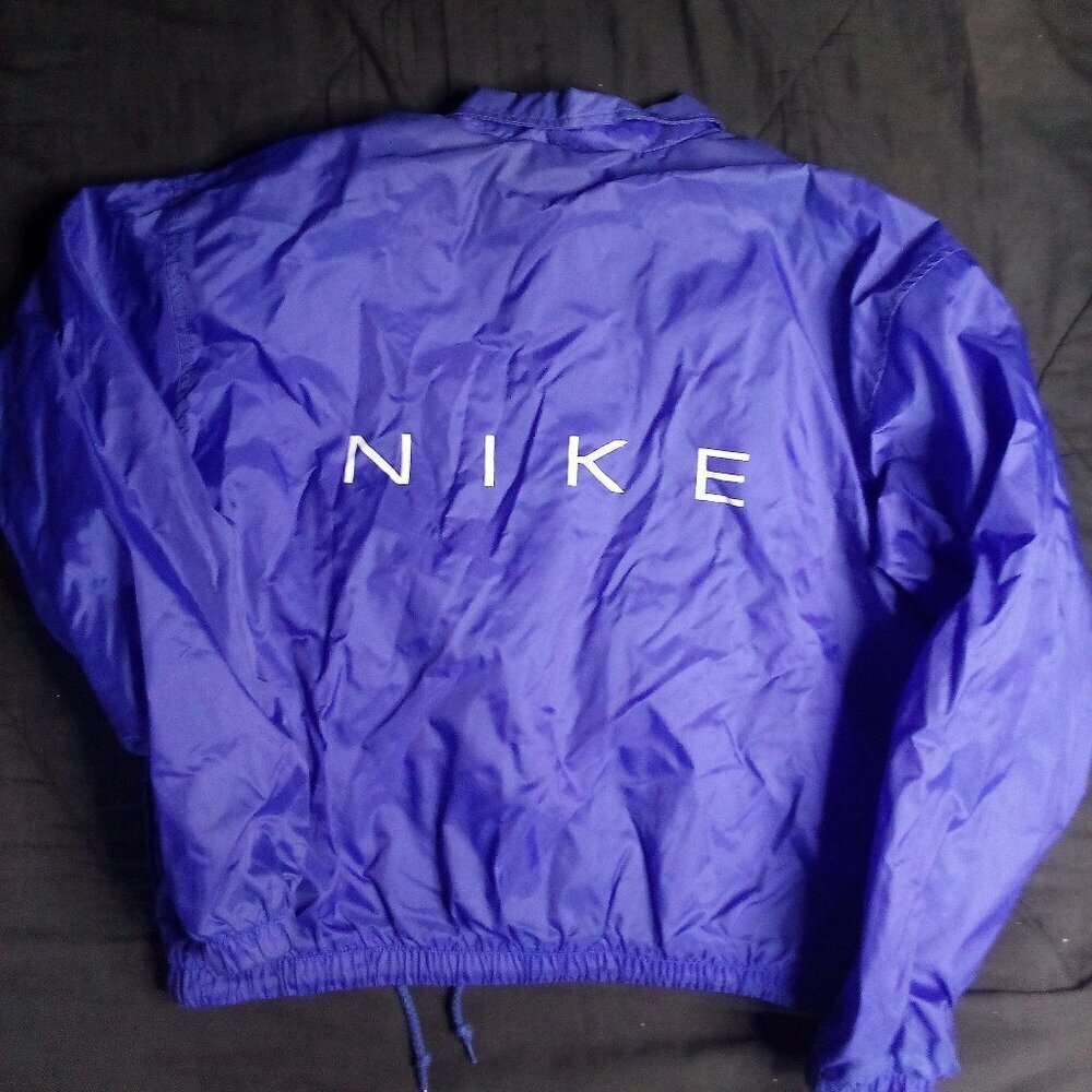 Vintage 90s Nike Snap Windbreaker Back Logo Spell Out Hit